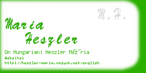 maria heszler business card